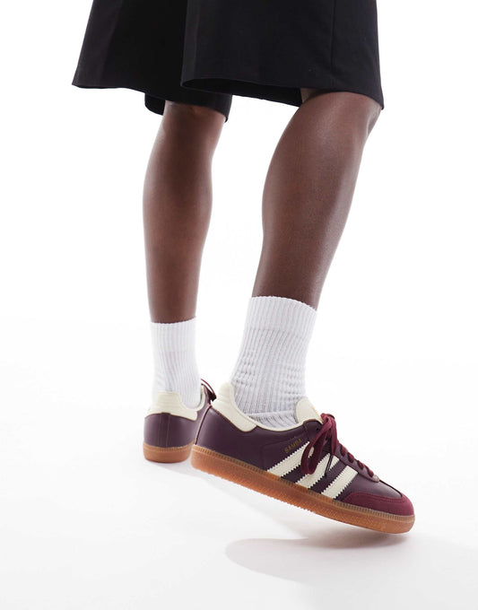 adidas Samba OG trainers in burgundy and off white